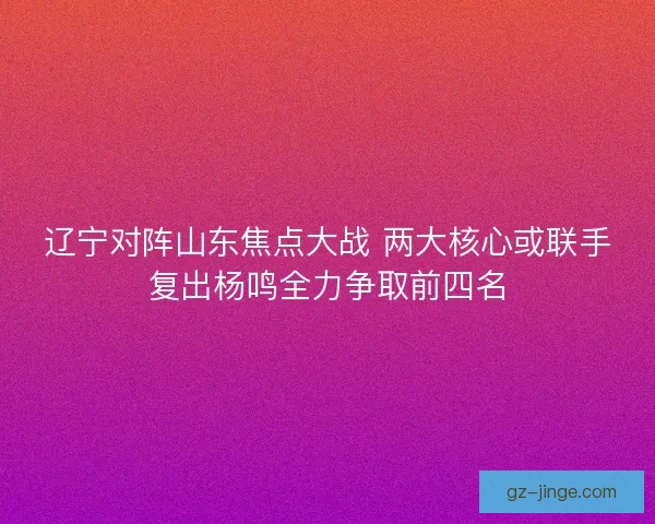 辽宁对阵山东焦点大战 两大核心或联手复出杨鸣全力争取前四名