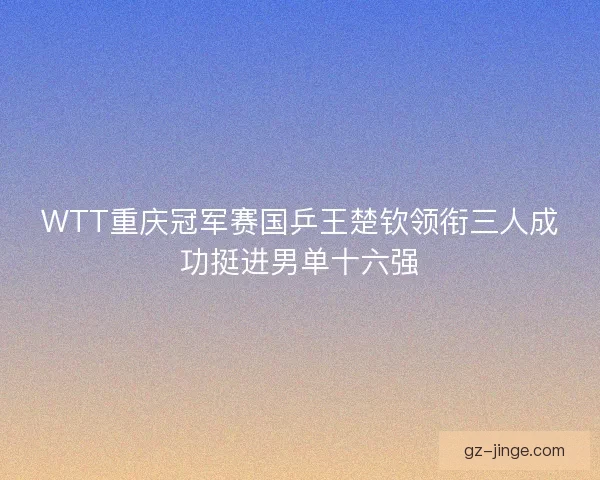 WTT重庆冠军赛国乒王楚钦领衔三人成功挺进男单十六强